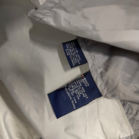 Tommy Jeans Jacket Unlined Windbreaker Large Vintage Silver Blue Red Nylon - Picture 6 of 8